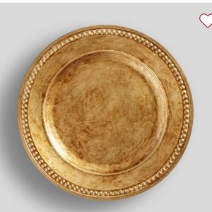 PotteryBarn Gold beaded Charger (12 Chargers) NWOT